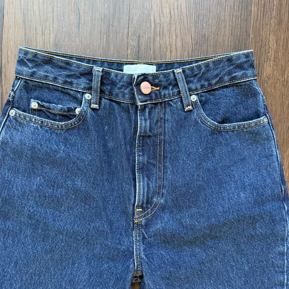 GANNI Betzy Slim Flare Jeans 26W x 32L Dark Blue Organic Cotton Scandi Girl - Picture 8 of 13